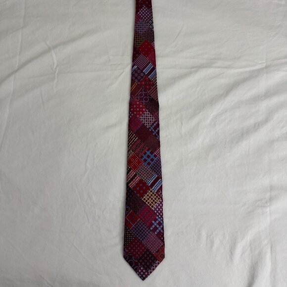 Stefano Ricci Patchwork Pleated Silk Tie - Picture 1 of 3